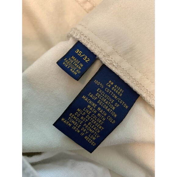 Polo Ralph Lauren Chino Pants Mens 35x32 Flat Front Khaki Straight Leg Preppy - Picture 7 of 8